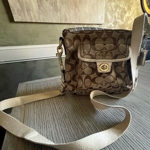 Coach Penelope Swing Pack Crossbody Bag with Gold Trim